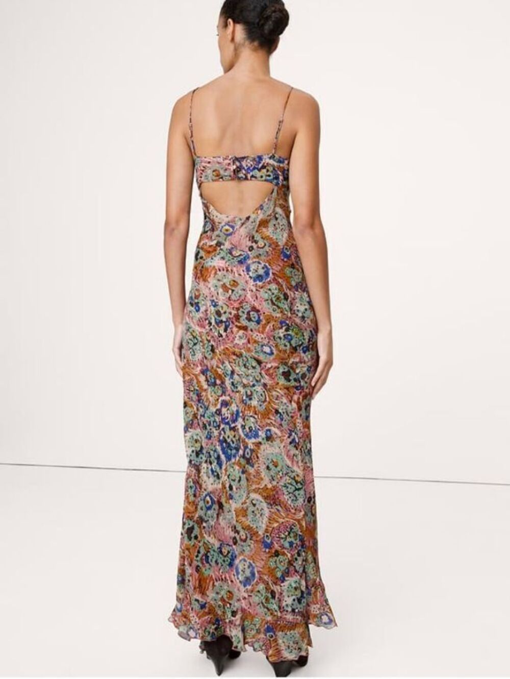 Banana Republic Georgette Cowl-Neck Maxi Dress Pink Wildflower - Picture 4 of 6